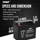 YTX12-BS AGM Motorcycle and Power Sport Battery Replacement Magic Cars 4
