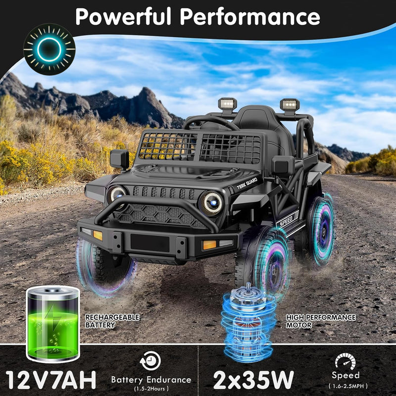 12V Electric Ride-On Jeep Truck with Power Wheels for Toddlers Ages 1-3 Magic Cars 1