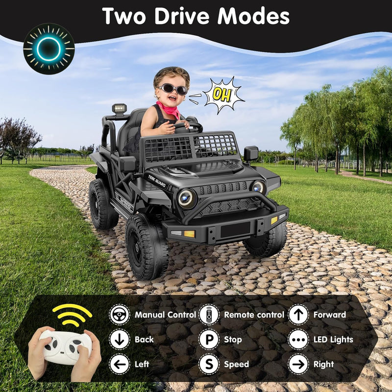 12V Electric Ride-On Jeep Truck with Power Wheels for Toddlers Ages 1-3 Magic Cars 2
