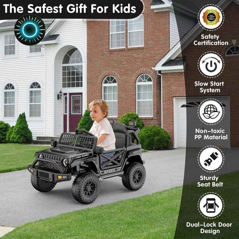 12V Electric Ride-On Jeep Truck with Power Wheels for Toddlers Ages 1-3 Magic Cars 4