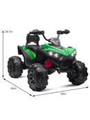 12V Kids Electric Ride-On Off-Road ATV Quad Car Toy with 2 Speeds and LED Lights Green Magic Cars 13