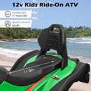 12V Kids Electric Ride-On Off-Road ATV Quad Car Toy with 2 Speeds and LED Lights Green Magic Cars 1