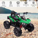 12V Kids Electric Ride-On Off-Road ATV Quad Car Toy with 2 Speeds and LED Lights Green Magic Cars 2