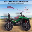 12V Kids Electric Ride-On Off-Road ATV Quad Car Toy with 2 Speeds and LED Lights Green Magic Cars 3