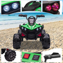 12V Kids Electric Ride-On Off-Road ATV Quad Car Toy with 2 Speeds and LED Lights Green Magic Cars 9
