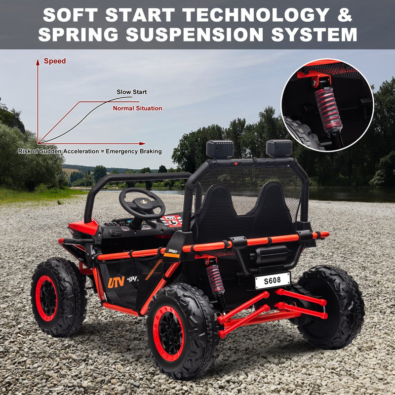 24V Electric 2-Seater Kids Ride-On UTV Truck with 4WD and Remote Control, 4x80W Motors Magic Cars 3