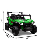 24V Kids Electric 2-Seater Ride-On UTV Truck 55in with Remote Control and 4x80W Motors Green Magic Cars 14