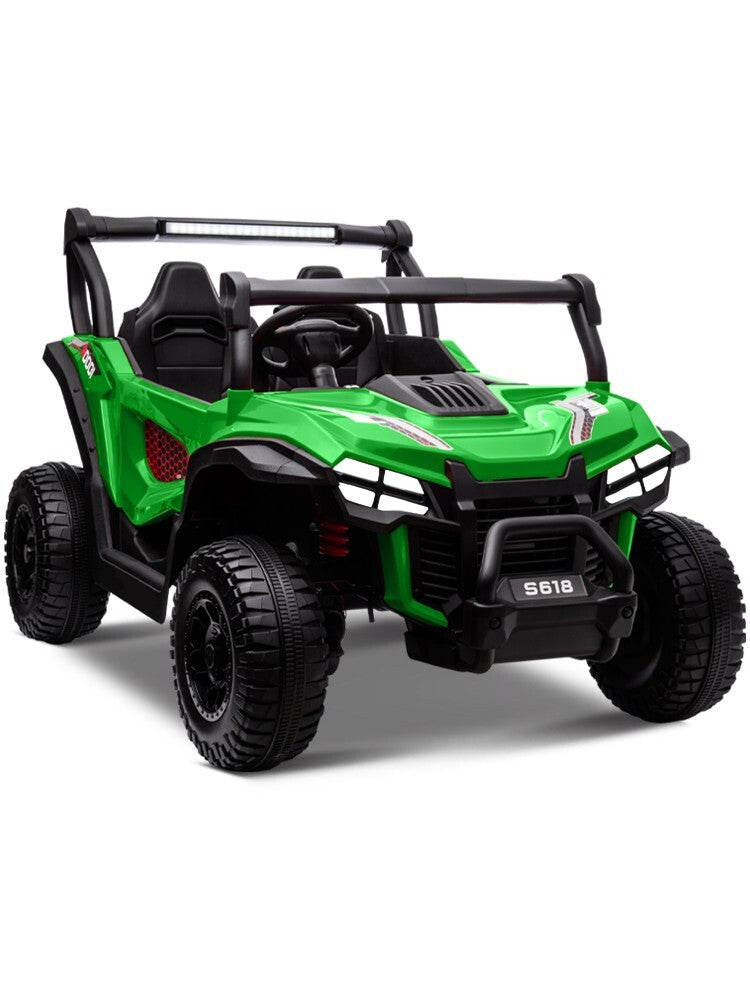 24V Kids Electric 4WD Ride-On UTV Truck, 2-Seater, Green, 80W Motor Magic Cars 16