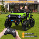 12V Electric 4-Wheel Kids Ride-On Truck with Remote Control and 2 Seats, Green Magic Cars 4