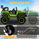 12V Electric 4-Wheel Kids Ride-On Truck with Remote Control and 2 Seats, Green Magic Cars 7