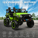 12V Electric Kids Ride-On Truck with Remote Control and 2 Seats, Green Magic Cars 1