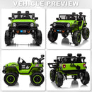 12V Electric Kids Ride-On Truck with Remote Control and 2 Seats, Green Magic Cars 3