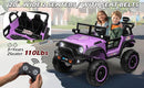 24V Kids Electric Ride-On Truck Purple 2-Seater Switchable 4WD/2WD Magic Cars 8