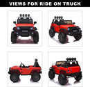 12V Electric Ride-On Kids Pickup Truck with 3 Speeds and Remote Control - Red Magic Cars 2