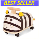 Zebra Wooden Ride-On Toy for Toddlers with Soft Seat and No Assembly Required Magic Cars 0