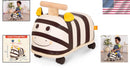 Zebra Wooden Ride-On Toy for Toddlers with Soft Seat and No Assembly Required Magic Cars 1