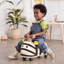 Zebra Wooden Ride-On Toy for Toddlers with Soft Seat and No Assembly Required Magic Cars 3