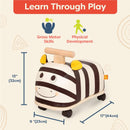 Zebra Wooden Ride-On Toy for Toddlers with Soft Seat and No Assembly Required Magic Cars 5