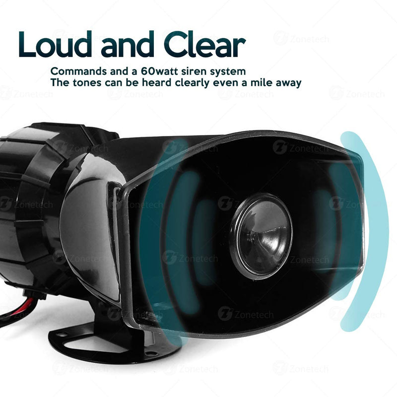 Tech 5-Tone Sound Car Siren with Mic and PA Speaker System for Emergency Vehicles Magic Cars 3
