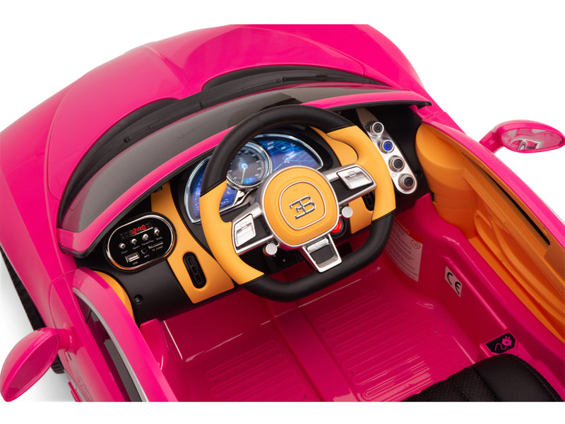 Bugatti Battery Powered RC Ride On Car W/Magic Cars® Wireless Parental Control