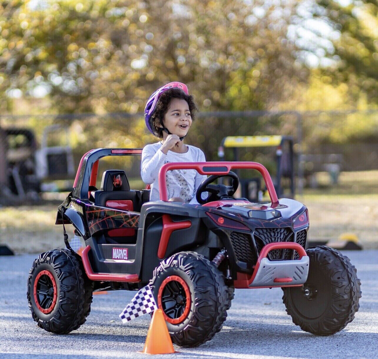 12-Volt Spiderman UTV Ride-On with Real Doors and Two Seats - Brand Ne