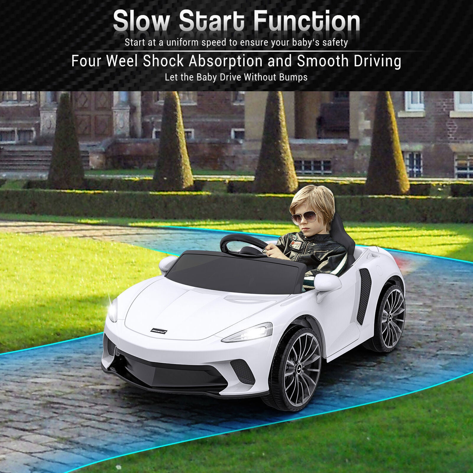 12v Inflatable Electric Ride 12V Electric Kids Ride On Sports Car with Remote Control and USB LED L