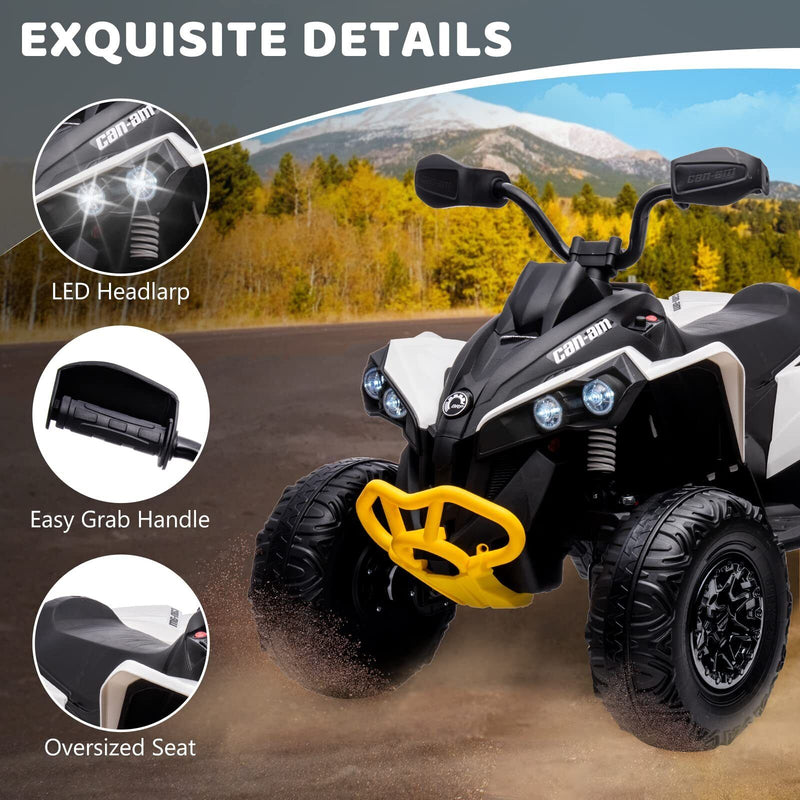 12v Inflatable Electric Ride 12V Electric Ride-On Car for Kids with Remote Control, LED Lights, and
