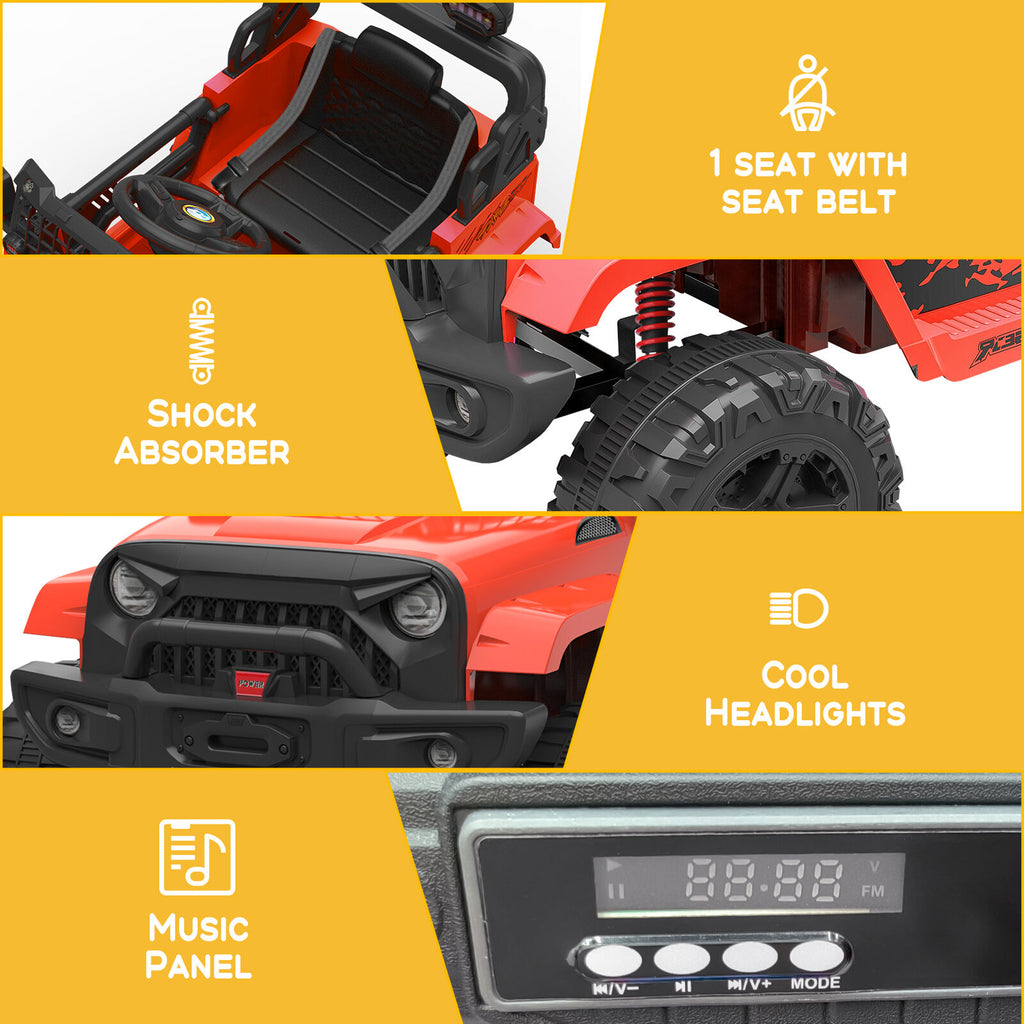 Remote Ride On Trucks 12V Electric Ride On Truck with Remote Control and LED Lights