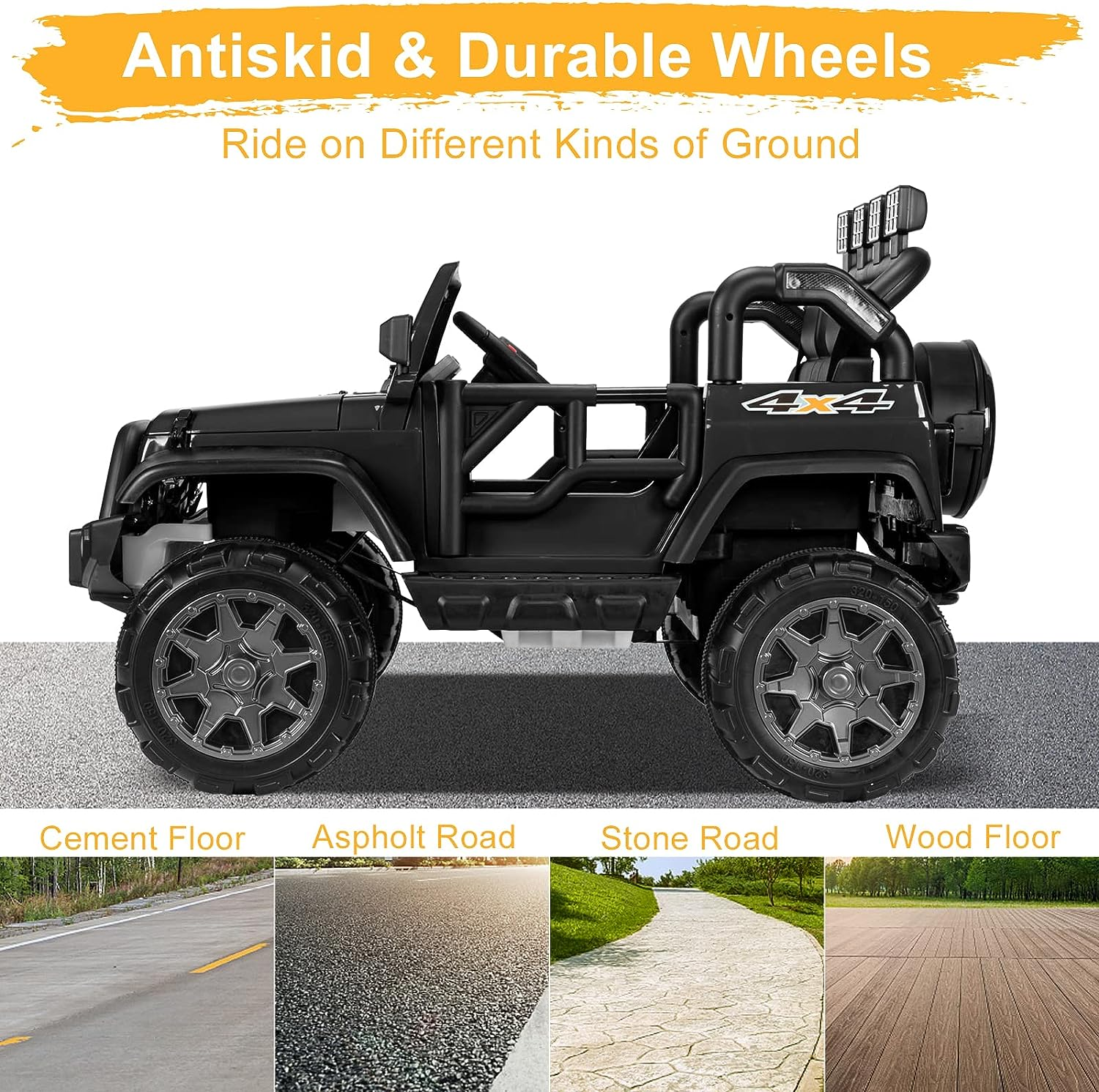 Remote Ride On Trucks 12V Kids Electric Ride-On Truck with Remote Control and Lights