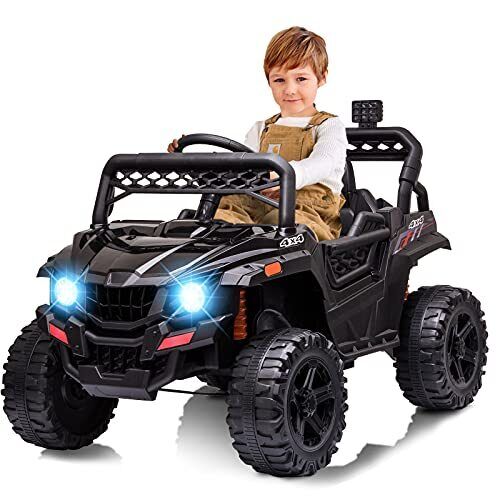 12V Kids Ride On Car Truck with Parental Remote Control - Spring Black