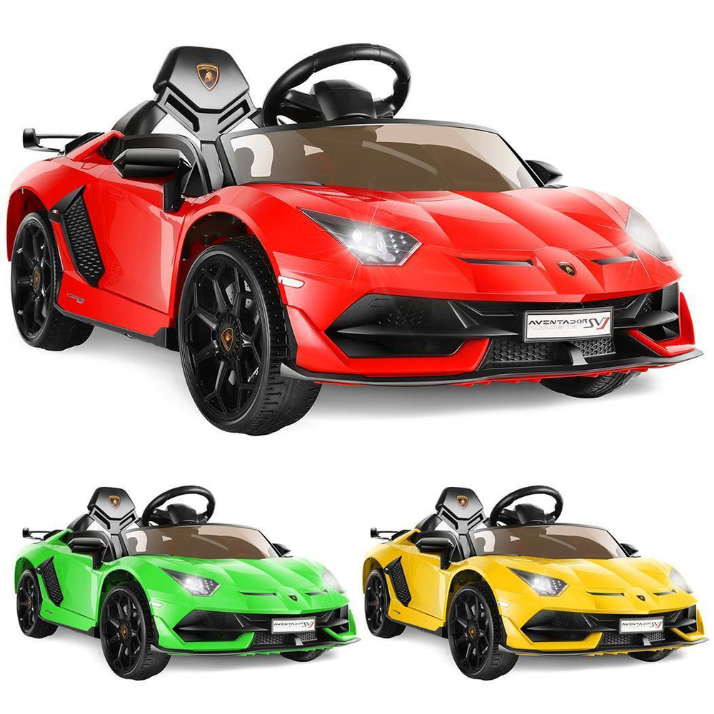 12V Licensed Lamborghini Aventador SVJ Electric Ride-On Car for Kids: