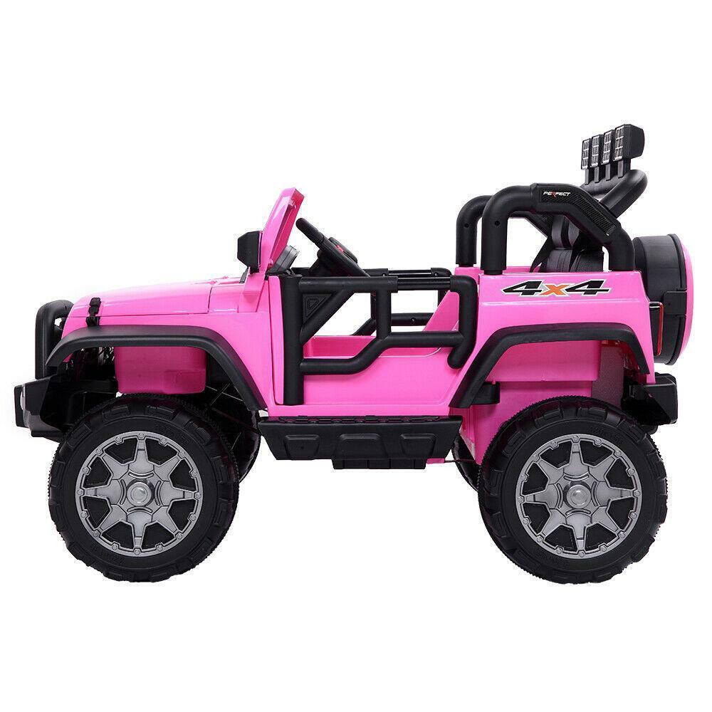 12V Pink Ride On Car for Kids with Music, Remote Control, and Wheels
