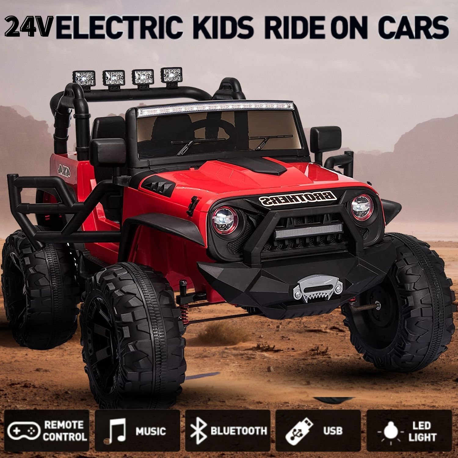 Super Electric Jeep For Kids In Attractive Color  And Shape With Double Batteries , 2 Motors And Multi Functions main image 0
