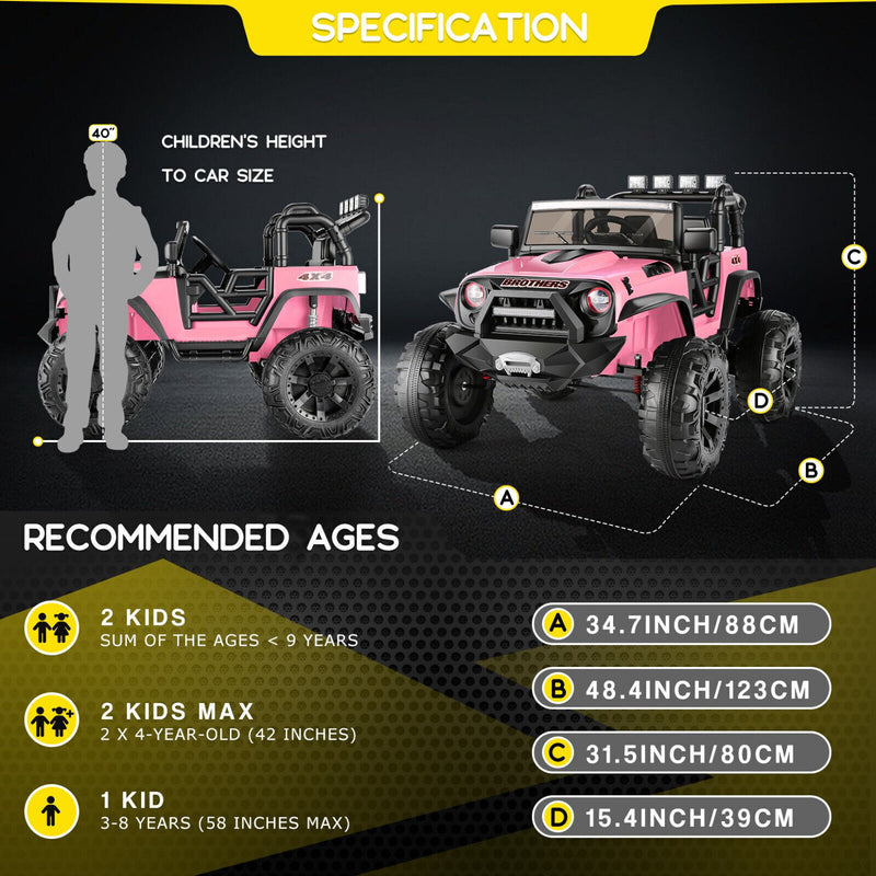 Power Wheels Best Choice Products Pink Jeep Kids Electric Car Best