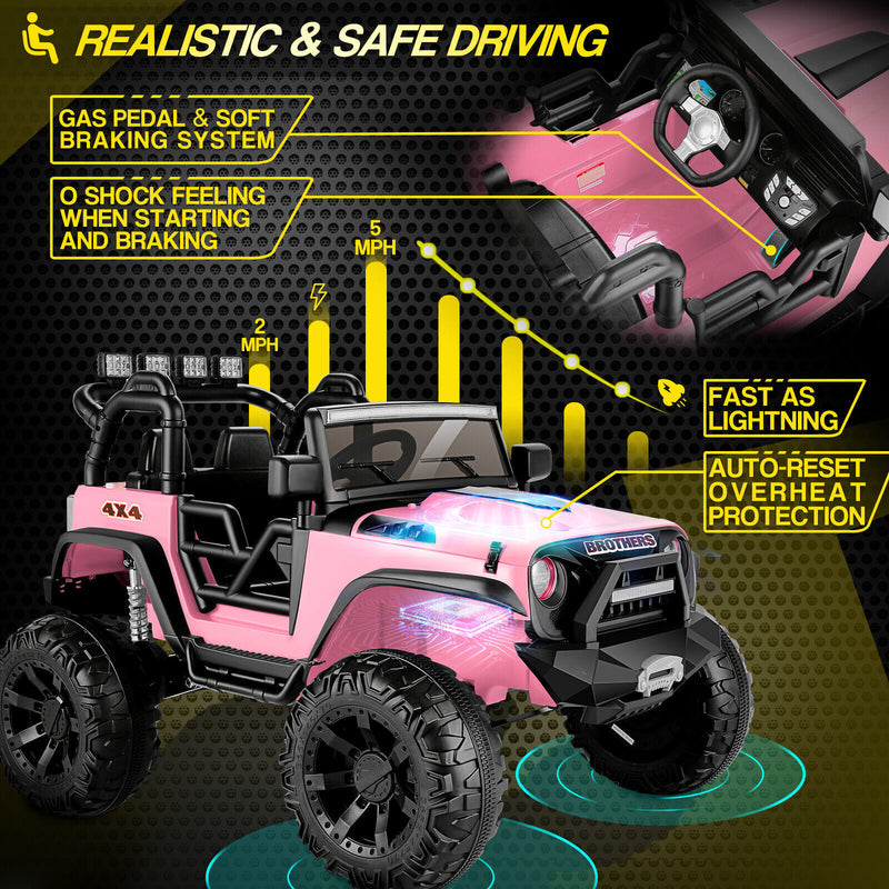 Remote Ride On Trucks 2-Seater 24V Electric Ride-On Truck with Bluetooth and Remote Control