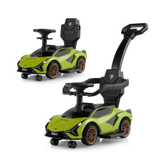 3-in-1 Licensed Lamborghini Ride-On Toy Stroller in Green, Size: 9 x 6