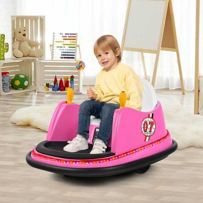 360-Degree Spin Race Bumper Car 6V Ride On with Remote Control for Kid