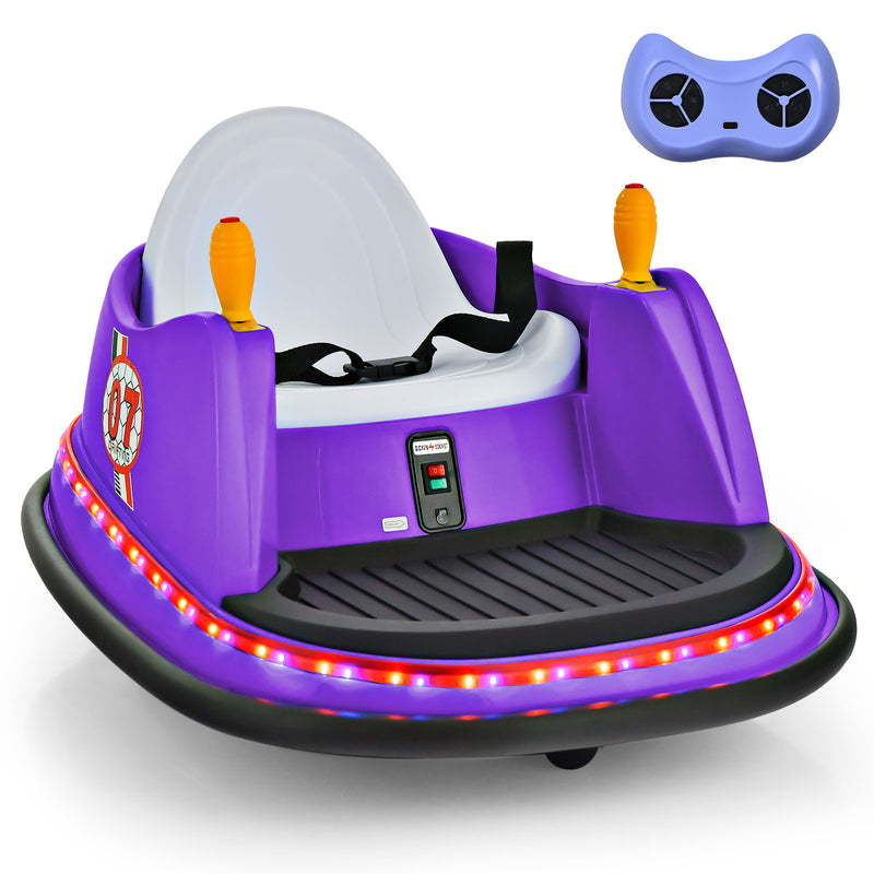 360° Spin Race Bumper Car Ride-On Toy for Kids with Remote Control