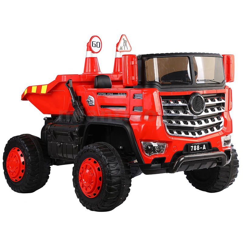 12V Ride-On Dump Truck Battery Operated Construction Loader Vehicle with Remote Control