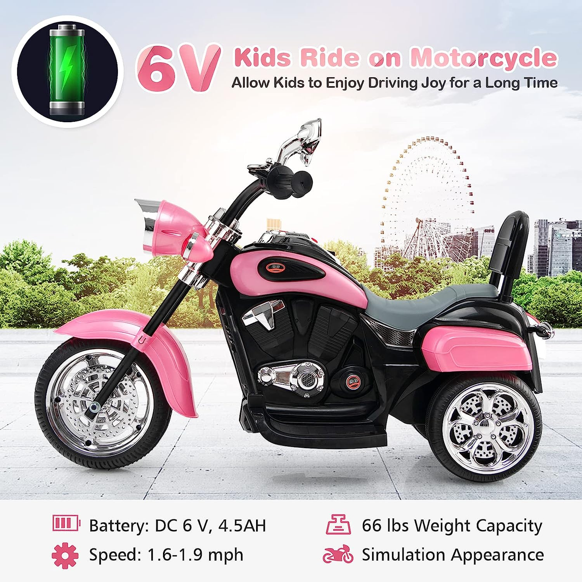 chopper children 6V Battery Powered Kids Chopper Motorcycle with Pedal Switch