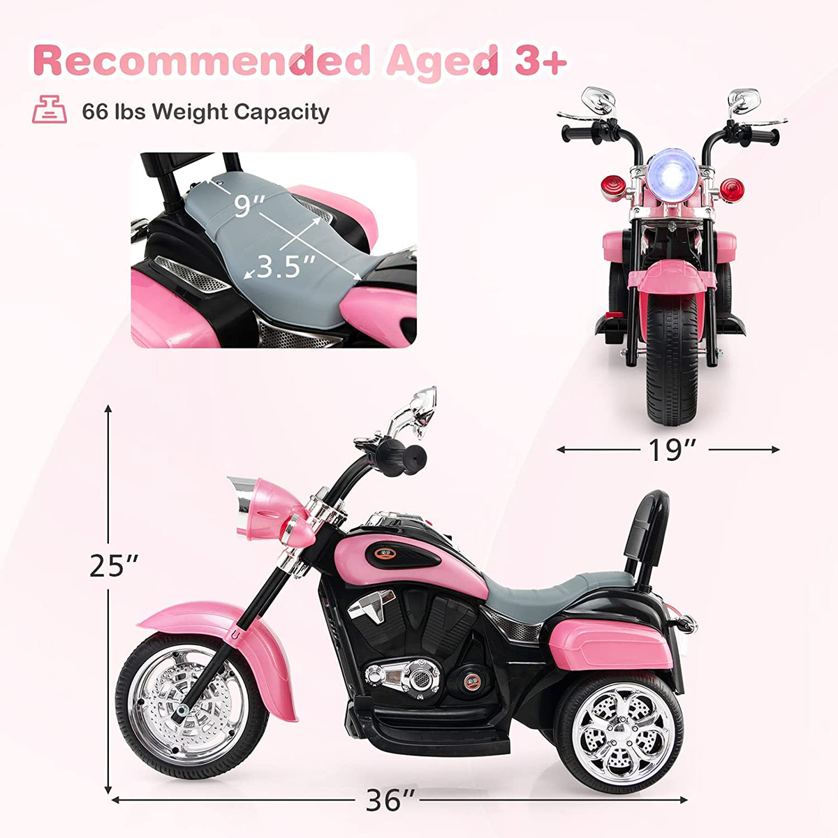 6V Battery Powered Kids Chopper Motorcycle with Pedal Switch