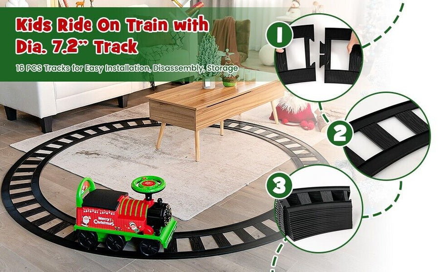 Electric ride on train with tracks store