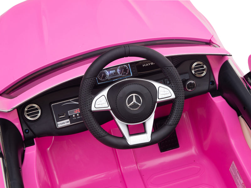 Pink Princess Mercedes Ride On Car For Girls W/Magic Cars® Wireless Parental Control