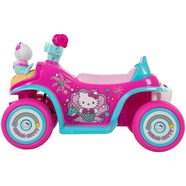 Adorable Pink Hello Kitty 4 Wheeler Electric Ride-On Car with Bubble B