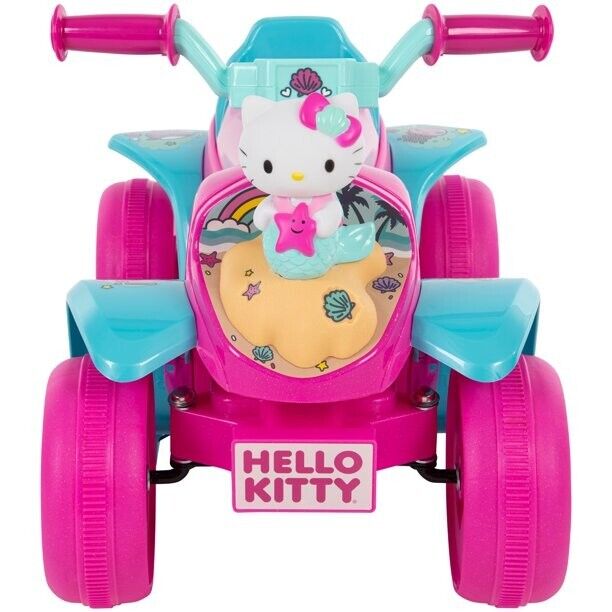 Adorable Pink Hello Kitty 4 Wheeler Electric Ride-On Car with Bubble B