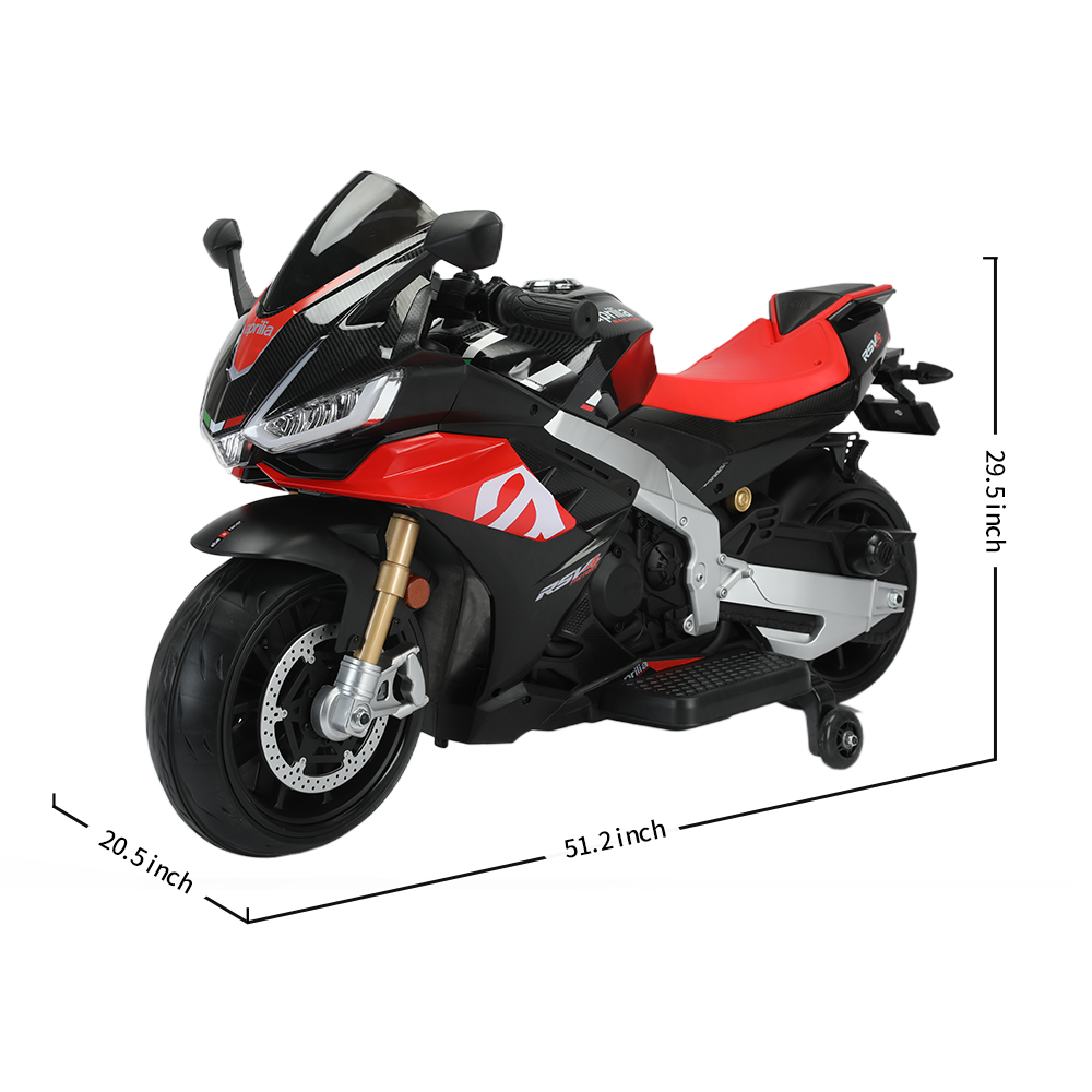 Aprilia 24V Kids Electric MotorBike with Battery Power and LED Lights
