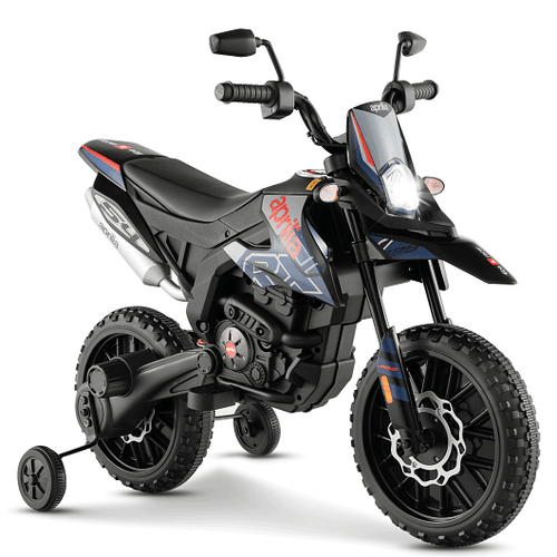 Aprilia Licensed Kids Ride On Motorcycle with 2 Training Wheels in Nav