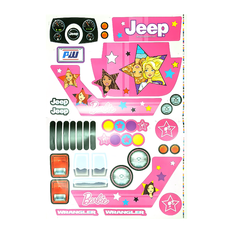 Barbie Jeep Wrangler Label Sticker Set for Power Wheels 3900-5870 FFR8
