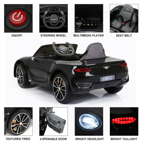 BENTLEY Style 12V Electric Kids Ride On Car Racer with Double Seats Co