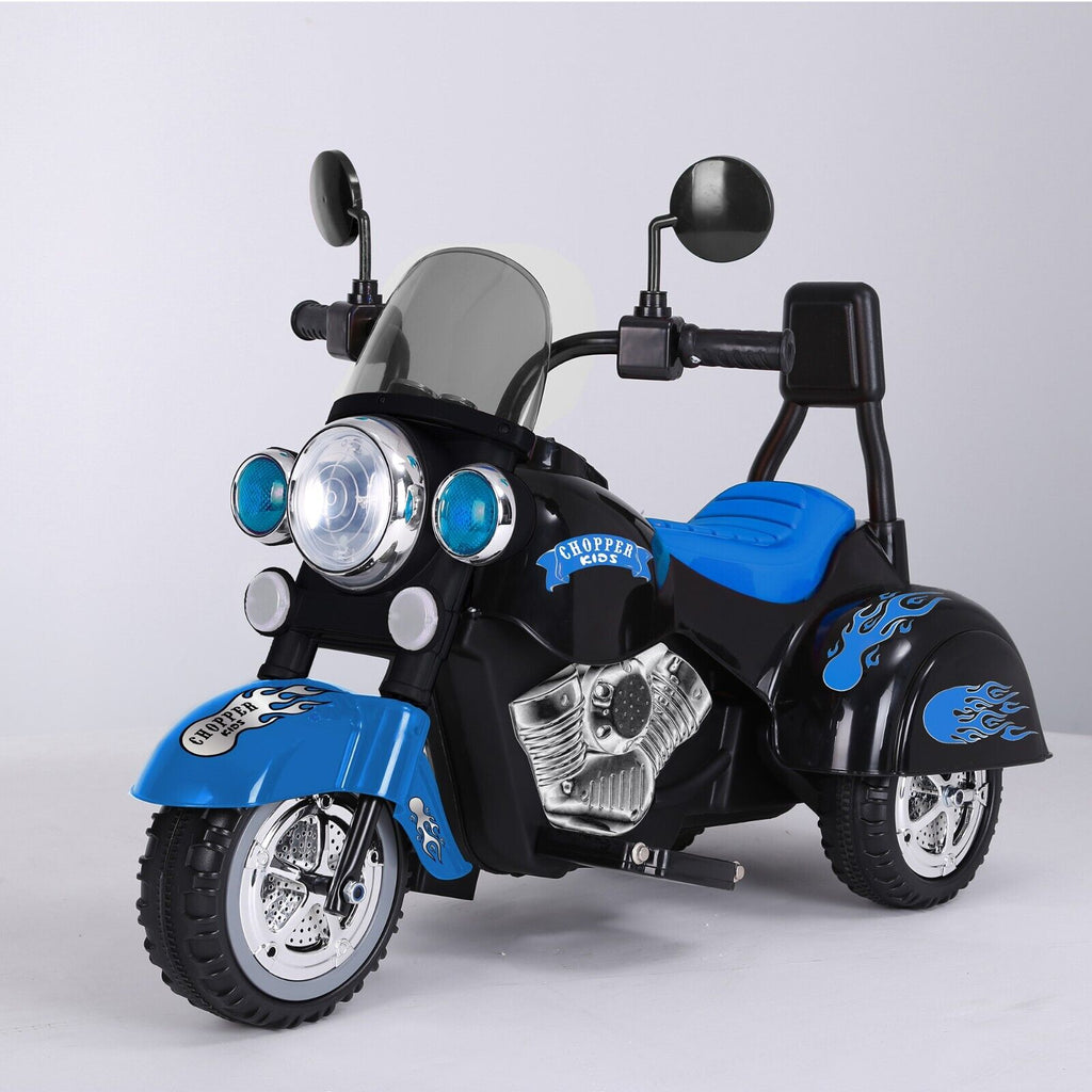Kids Ride On Motorcycle Toy 3 Wheel Chopper Motorbike Blue